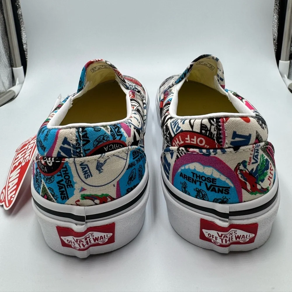 Vans NWT Classic Slip On Logo Mashup Print Sneakers 8W 6.5M - Picture 3 of 8